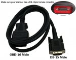 OBD II Cable 16Pin Diagnostic Cable for Autel MaxiDiag MD801